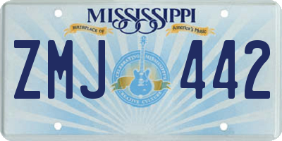 MS license plate ZMJ442