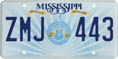 MS license plate ZMJ443