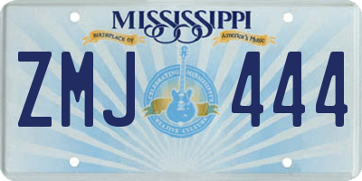 MS license plate ZMJ444