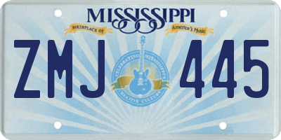 MS license plate ZMJ445