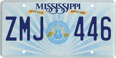 MS license plate ZMJ446
