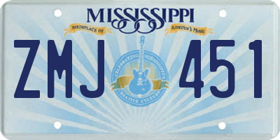 MS license plate ZMJ451