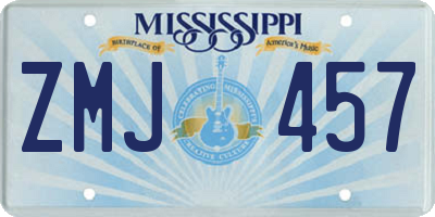 MS license plate ZMJ457
