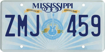 MS license plate ZMJ459