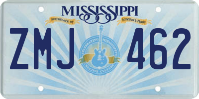 MS license plate ZMJ462