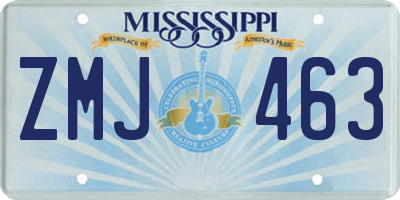 MS license plate ZMJ463