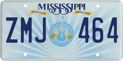 MS license plate ZMJ464