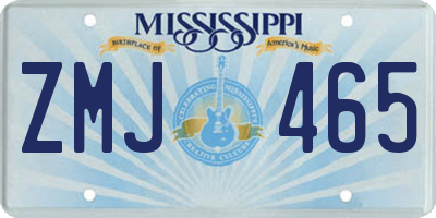 MS license plate ZMJ465
