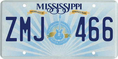 MS license plate ZMJ466