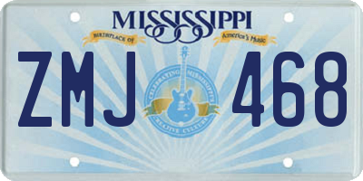 MS license plate ZMJ468