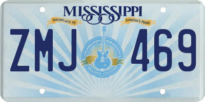 MS license plate ZMJ469
