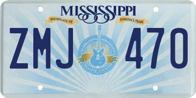 MS license plate ZMJ470