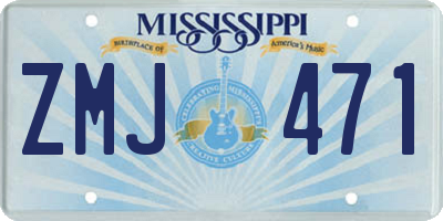 MS license plate ZMJ471