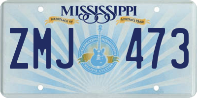 MS license plate ZMJ473