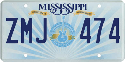 MS license plate ZMJ474