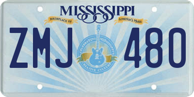 MS license plate ZMJ480