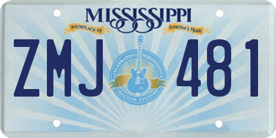 MS license plate ZMJ481