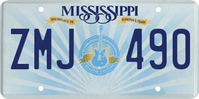 MS license plate ZMJ490