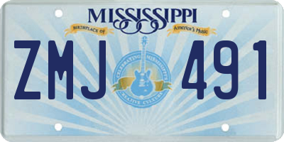 MS license plate ZMJ491