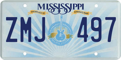 MS license plate ZMJ497