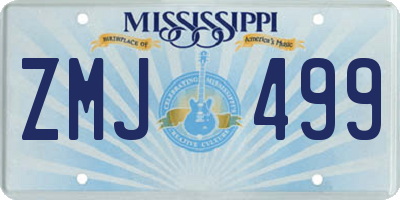 MS license plate ZMJ499