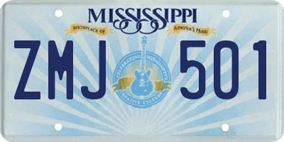 MS license plate ZMJ501
