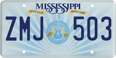 MS license plate ZMJ503
