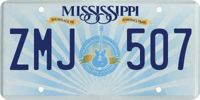 MS license plate ZMJ507
