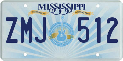 MS license plate ZMJ512