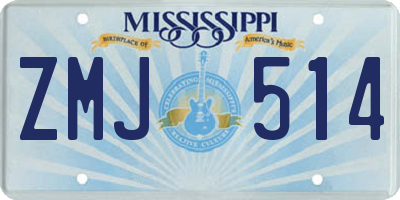 MS license plate ZMJ514