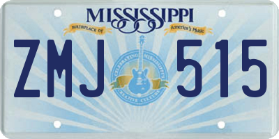MS license plate ZMJ515