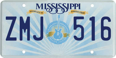 MS license plate ZMJ516