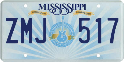 MS license plate ZMJ517