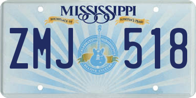 MS license plate ZMJ518
