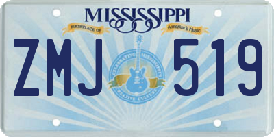 MS license plate ZMJ519