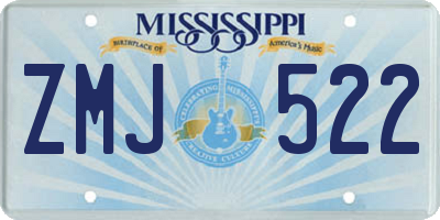 MS license plate ZMJ522