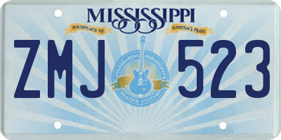 MS license plate ZMJ523