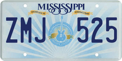 MS license plate ZMJ525