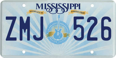 MS license plate ZMJ526