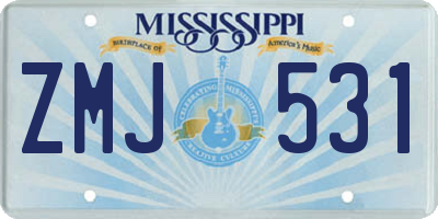 MS license plate ZMJ531