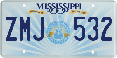MS license plate ZMJ532