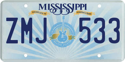 MS license plate ZMJ533