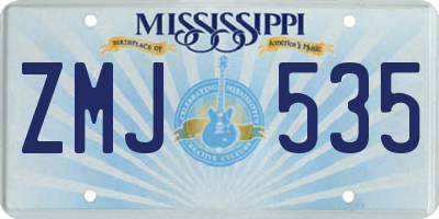 MS license plate ZMJ535