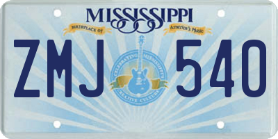 MS license plate ZMJ540