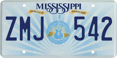 MS license plate ZMJ542