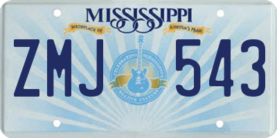 MS license plate ZMJ543