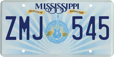MS license plate ZMJ545