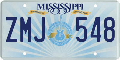 MS license plate ZMJ548