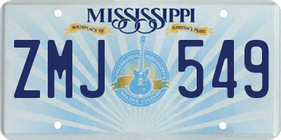 MS license plate ZMJ549