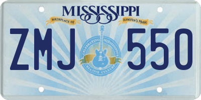 MS license plate ZMJ550